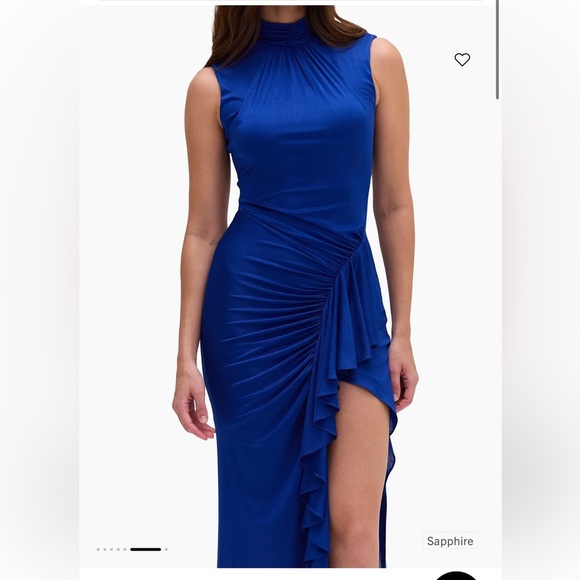 PatBO Metallic High Neck Beautiful Midi Dress - Picture 3 of 6